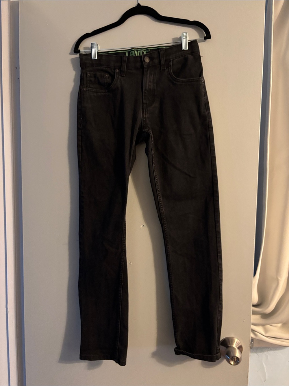 Levi's Kids Dark Black Slim Straight Jeans